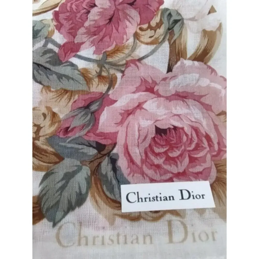 Dior small floral rose neckerchief scarf NEW
